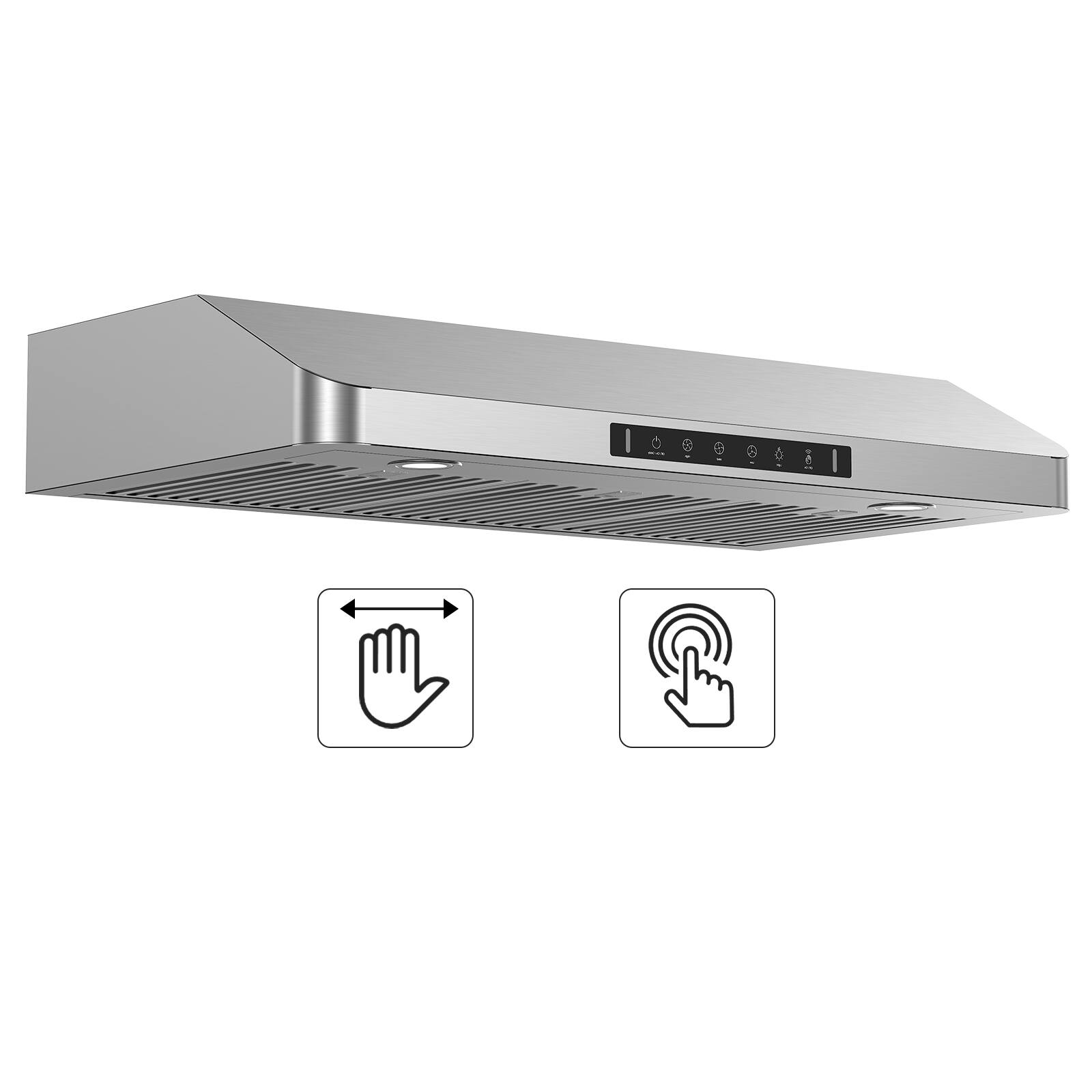 Angle. VIKIO - 36 inch Ducted 700-CFM  Stainless steel Under Cabinet Range Hood - Stainless steel.