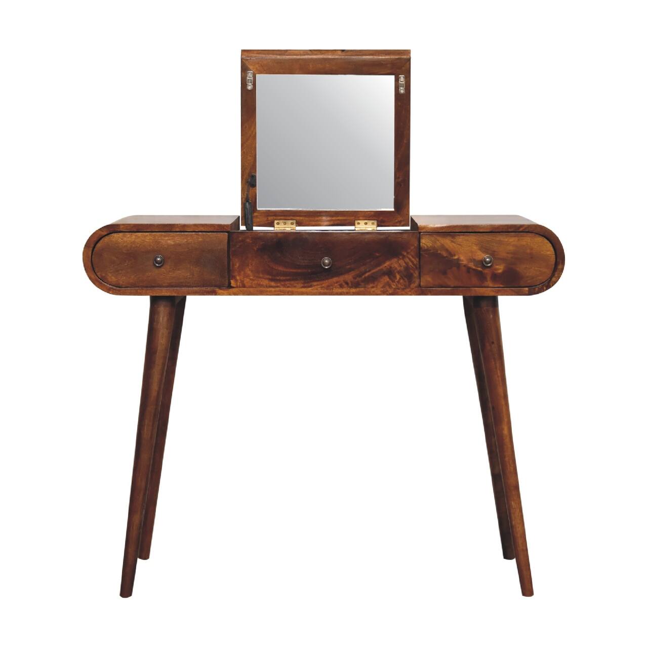Back. Artisan Furniture - Artisan Furniture Solid Wood Chestnut Mirror Dressing Table - Brown.