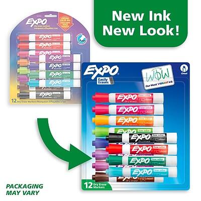 **New Ink New Look!**

**EXPO 12 Dry Erase Markers**

- Easily Erases
- Our Most Vibrant Ink Yet
- Low Odor
- 12 Dry Erase Markers

**PACKAGING MAY VARY**