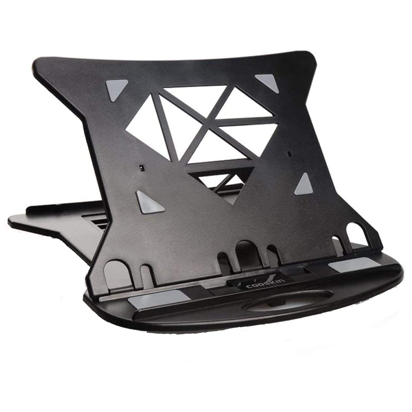 HongFei - Foldable Laptop Stands with Height Adjustable (Up to 17cm), Portable Laptop Riser with Swivel Base - Black