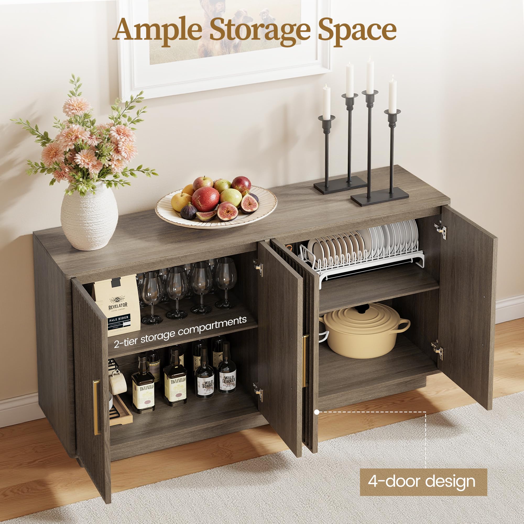 Ample Storage Space  
* F REVELATOR - n.10 storage compartments  
2-tier Ilrizia II  
3 Ra MKE u ERKO  
4-door design