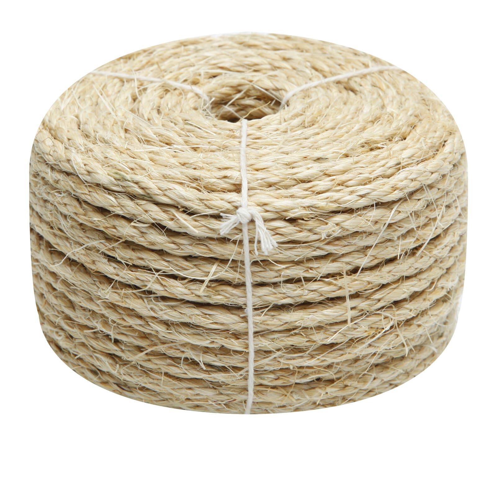 Front. Hirose Alice - Cat Sisal Rope 164-feet For Scratcher Repair And Replace Diy Twine Tree Tower Carpet Mat Kicker House Pet C - Natural Color 6mm by 32ft.