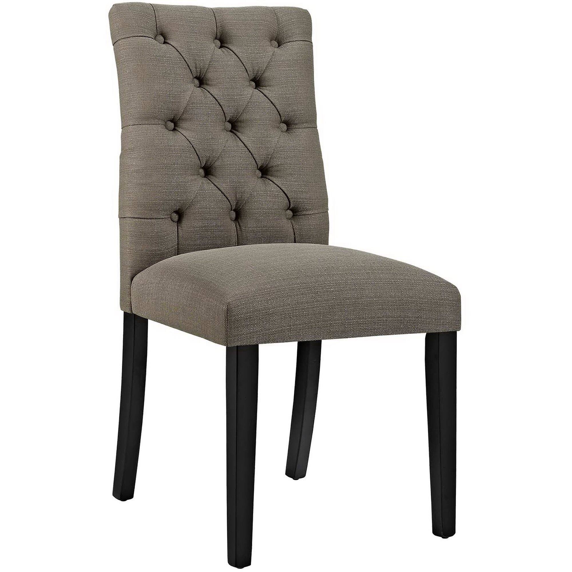 Angle. Modway - Duchess Button Tufted Fabric Dining Chair by Modway - Granite.
