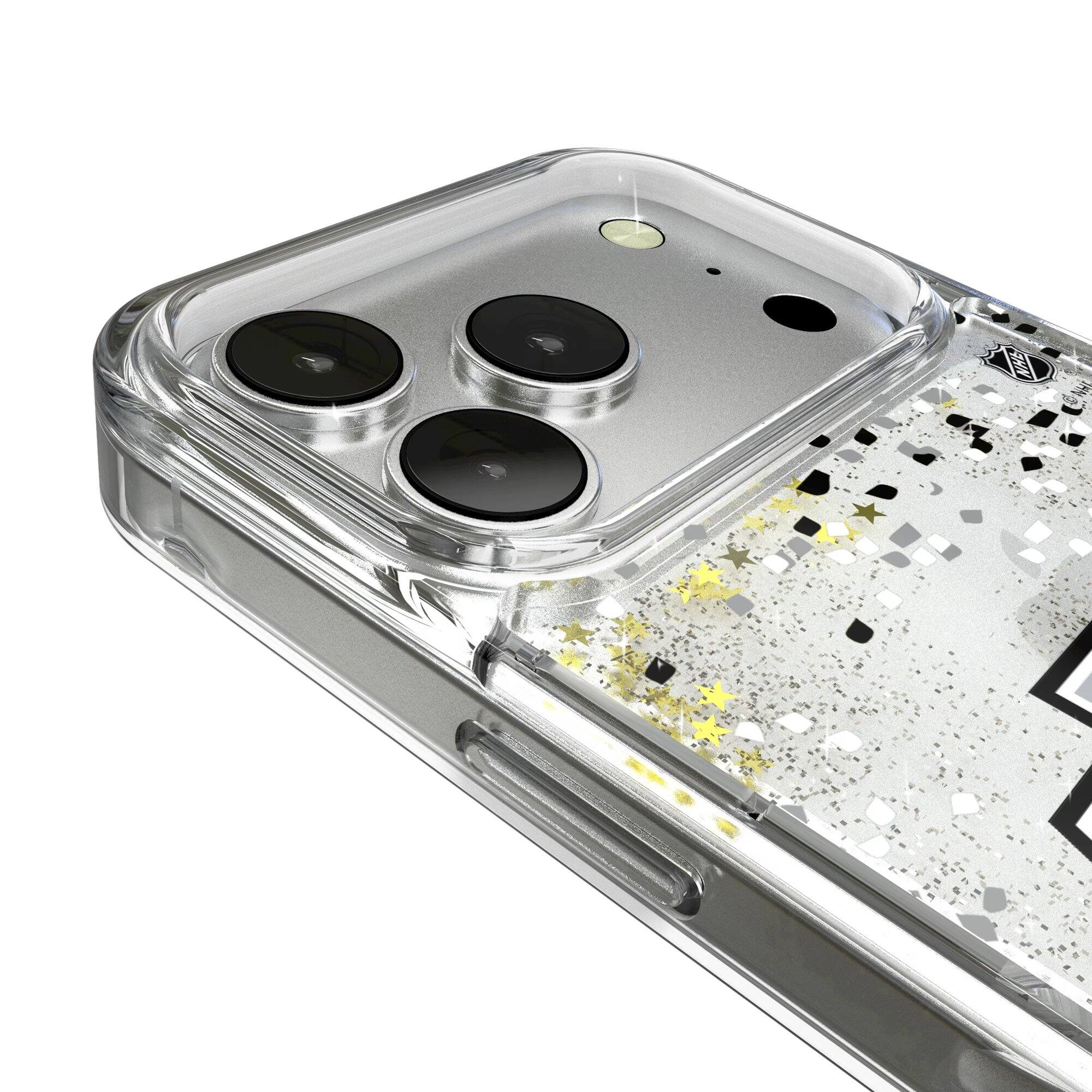 Alt View 2. Keyscaper - Los Angeles Kings iPhone Confetti Glitter Case - 16 Pro - Multicolor.