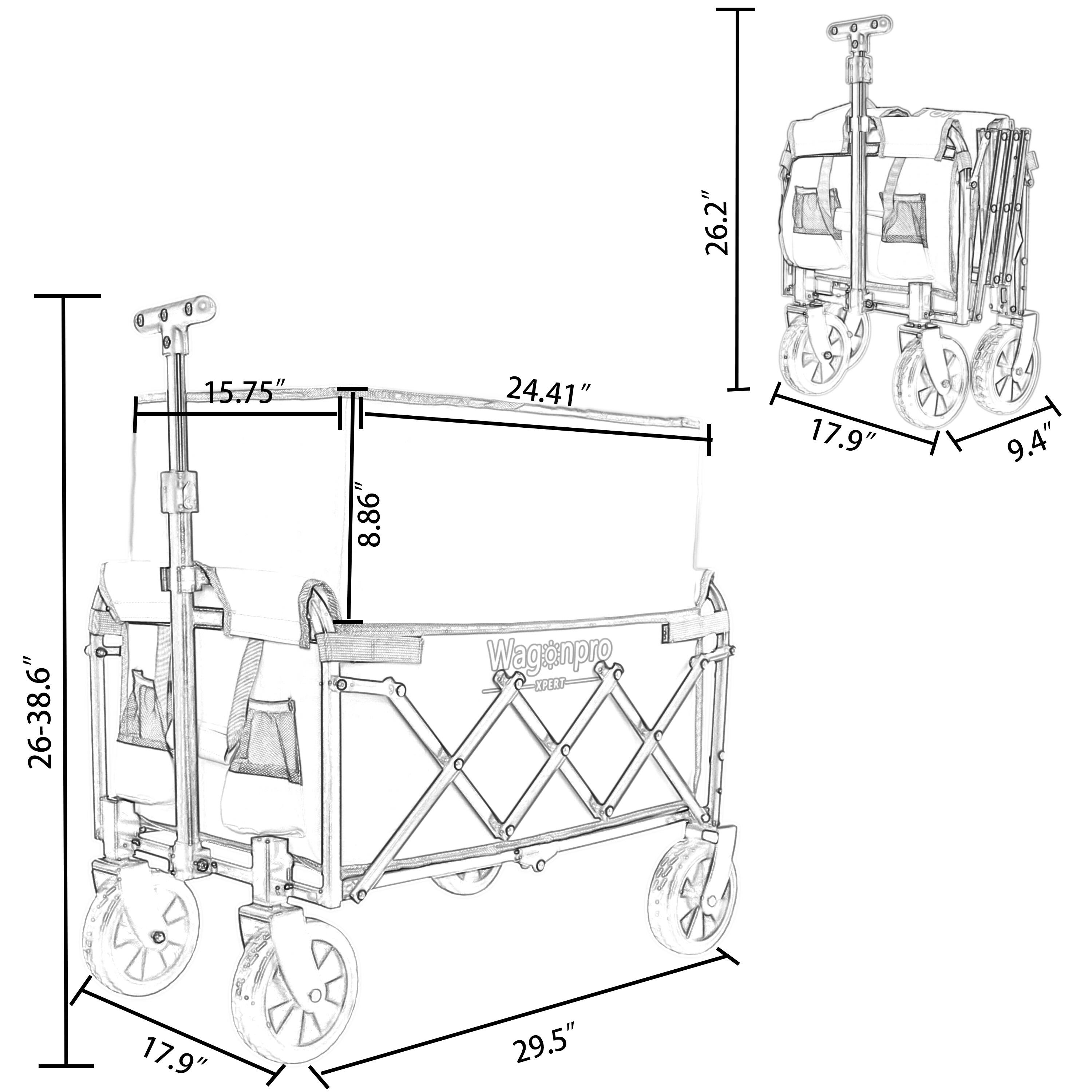 26.2"  
15.75"  
8.86"  
24.41"  
17.9"  
9.4"  
26-38.6"  
Wagonpro KPL  
17.9"  
29.5"
