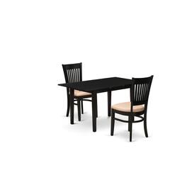 East West Furniture - Dining Table- Dining Chairs - Brown