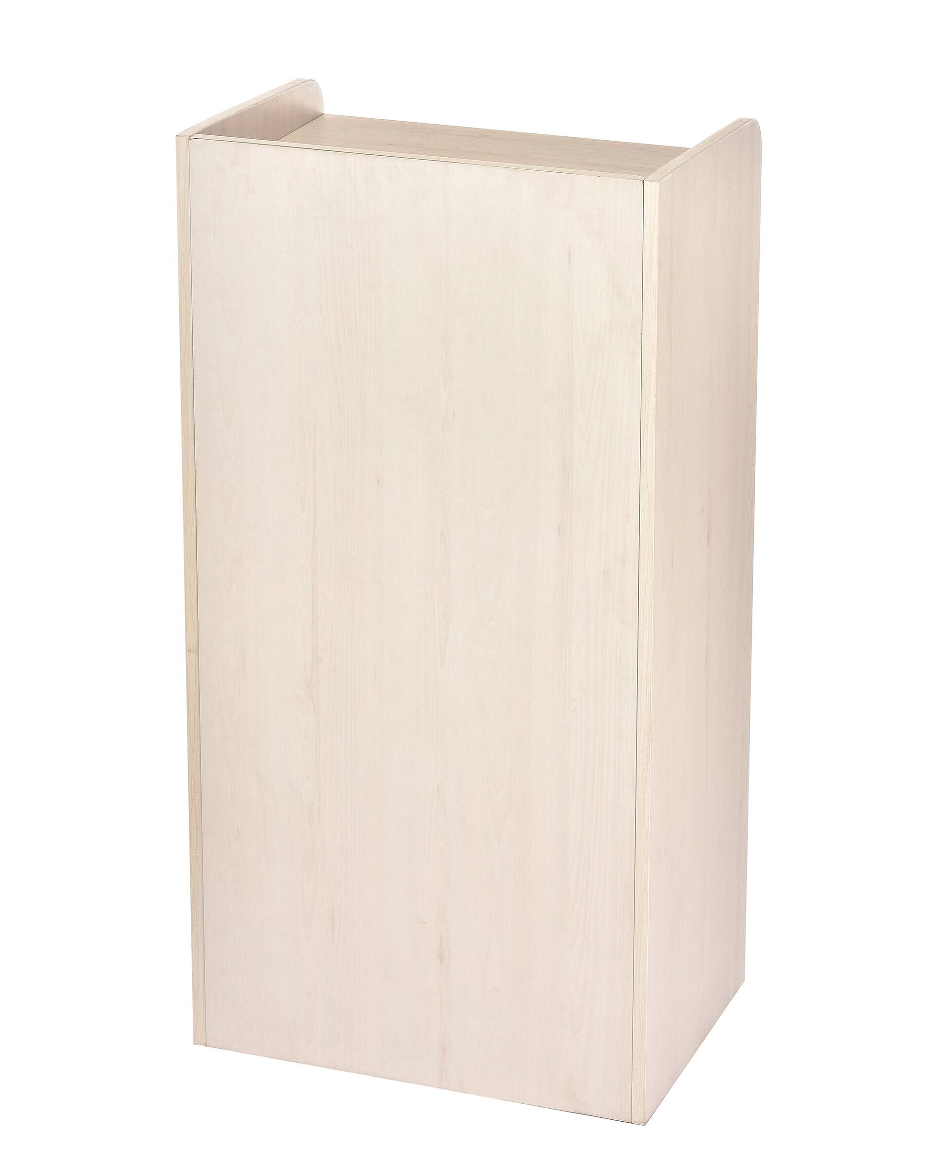 Back. AdirOffice - Podium Lectern, Wood Mobile Presentation Lectern Stand with Shelves - White.