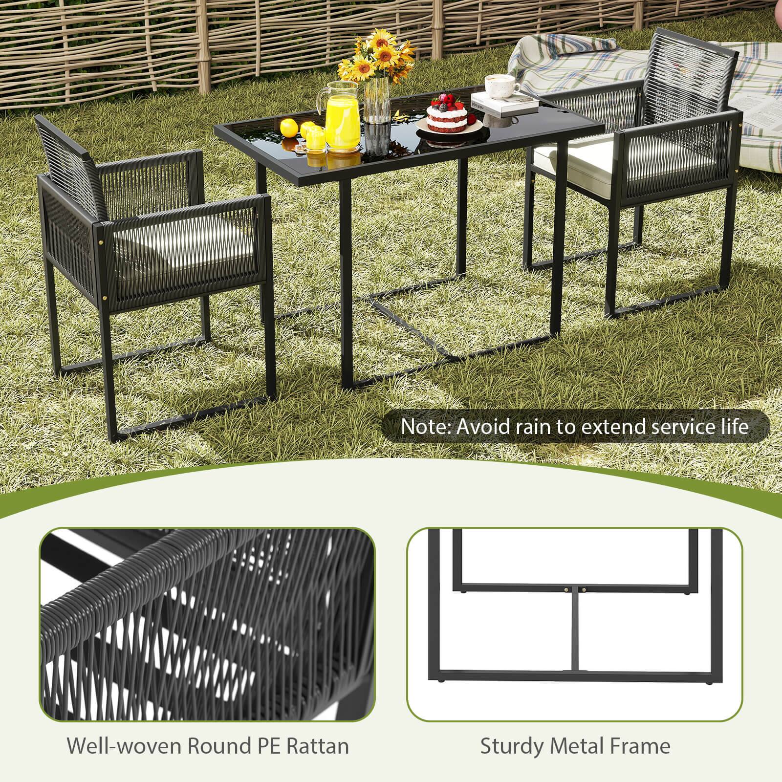 Note: Avoid rain to extend service life

Well-woven Round PE Rattan

Sturdy Metal Frame