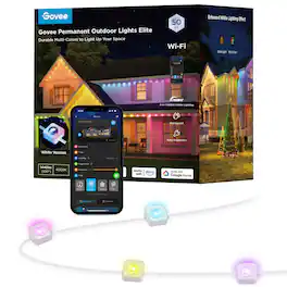 Govee - Wi-Fi RGBIC Outdoor Permanent String Lights 50ft - White