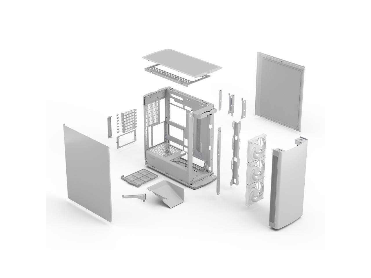 Alt View 7. Fractal Design - Define One Light PC Gaming Case - Sound-Dampened, 3 Fans, ATX/E-ATX/mATX/ITX Support - Black.