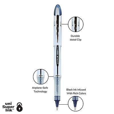 Durable Metal Clip  
Airplane-Safe Technology  
Black Ink Infused With Rich Colors  
uni Super Ink