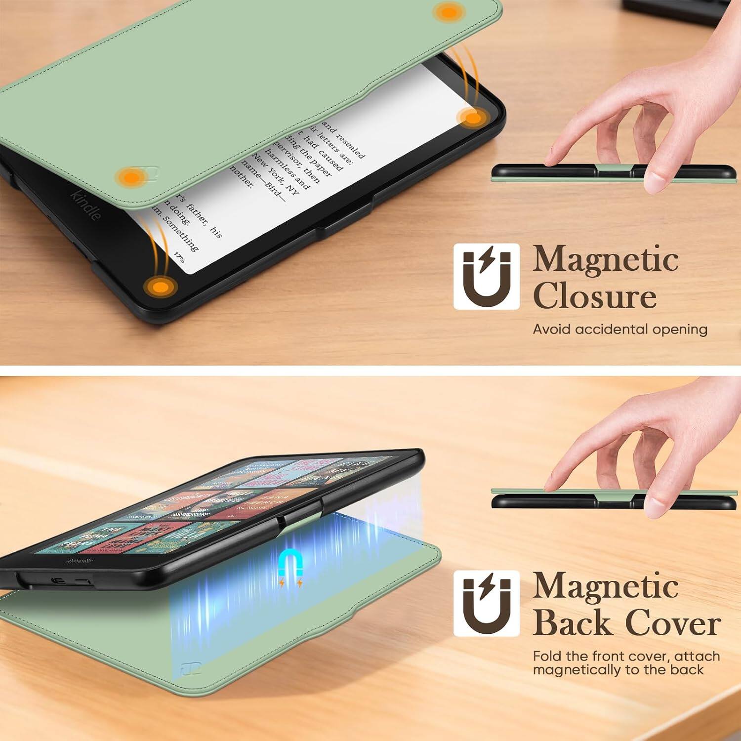 kindle

and 30th had letters resealed New supervisor, the caused are: nother. name-Bird- York, and then paper it's NY U m. doing. father, Something his 17%

Magnetic Closure
Avoid accidental opening

THE

U Magnetic Back Cover
Fold the front cover, attach magnetically to the back
