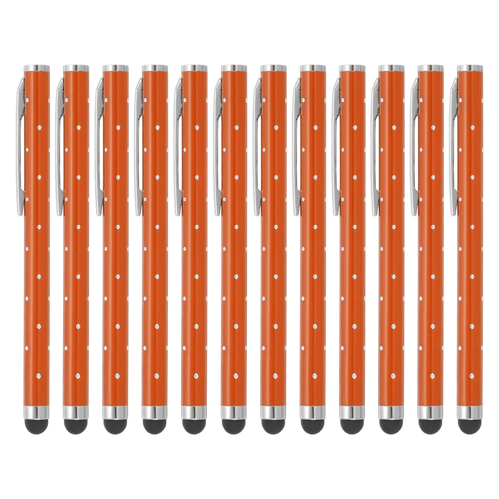 Unique Bargains - Stylus Pens for Touch Screens, 12pcs High Precision Universal Bling Metal Capacitive Pen for Touch Screen Devices Phone - Orange