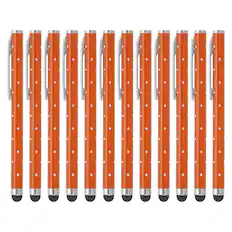 Front. Unique Bargains - Stylus Pens for Touch Screens, 12pcs High Precision Universal Bling Metal Capacitive Pen for Touch Screen Devices Phone - Orange.