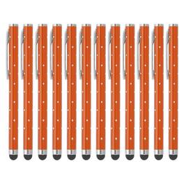 Unique Bargains - Stylus Pens for Touch Screens, 12pcs High Precision Universal Bling Metal Capacitive Pen for Touch Screen Devices Phone - Orange