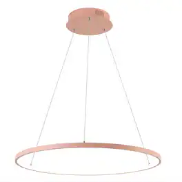 Jonathan Y - Brice 23.75" Modern Contemporary Metal Round Dimmable Integrated LED Pendant - Matte Pink