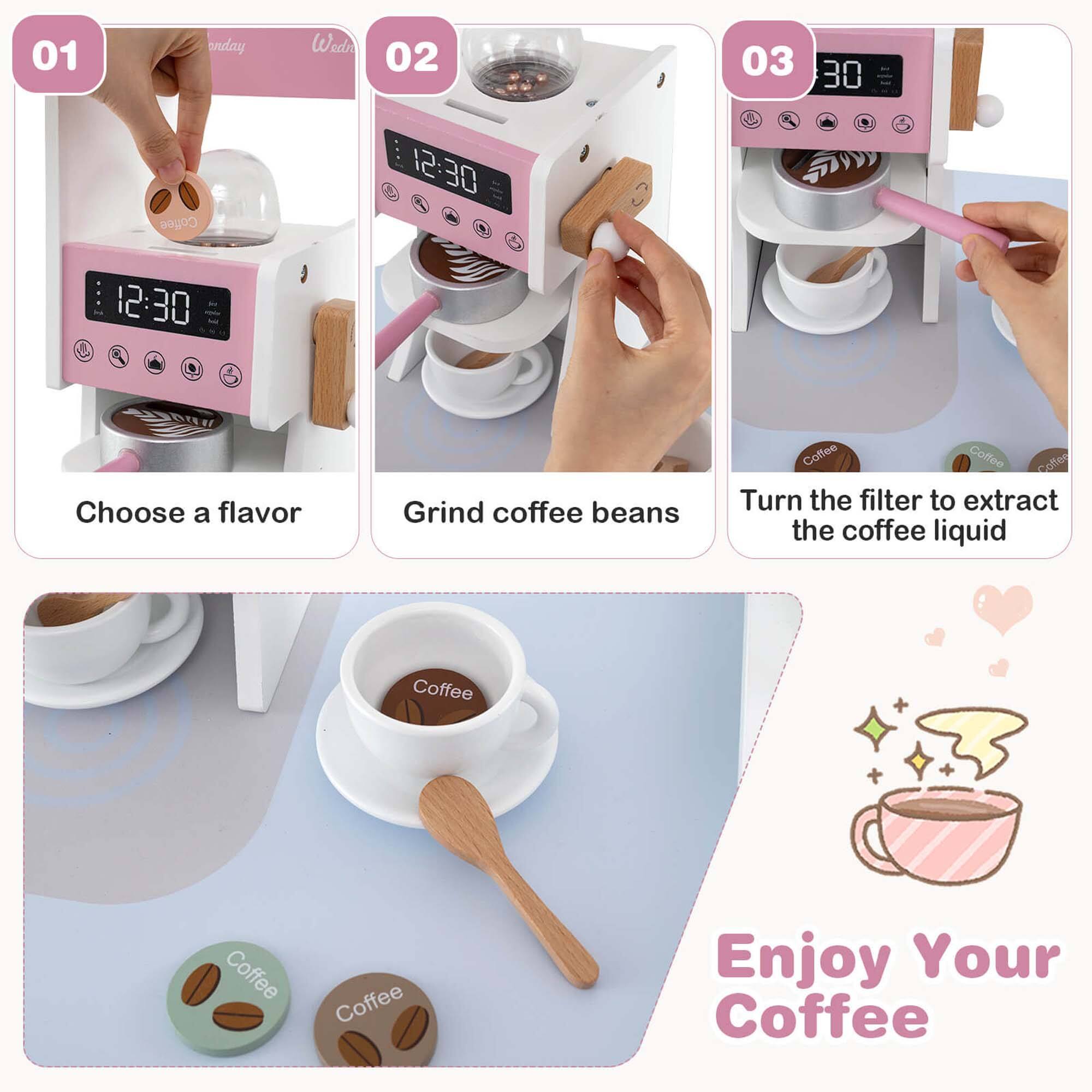 01. Choose a flavor
02. Grind coffee beans
03. Turn the filter to extract the coffee liquid
Enjoy Your Coffee