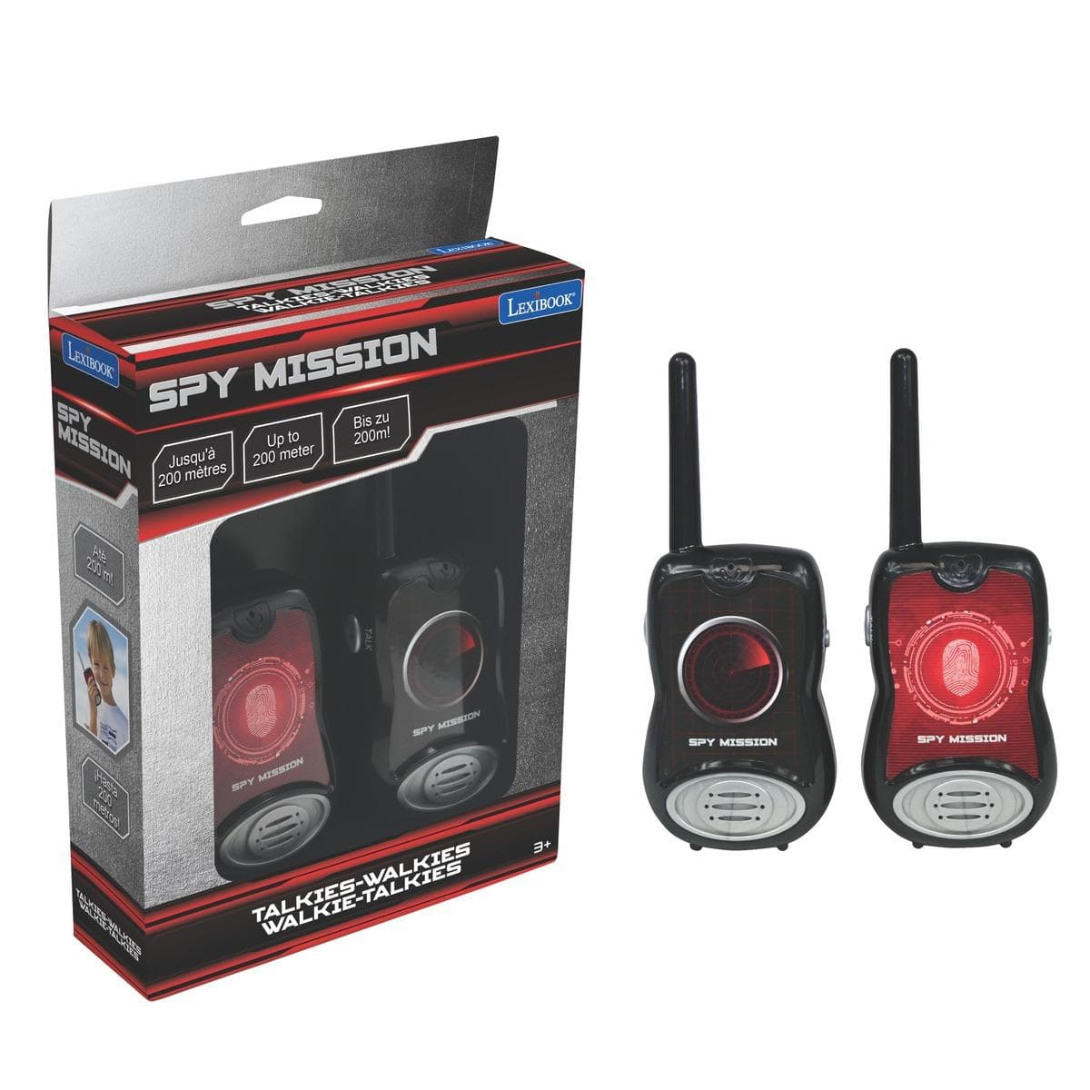 Lexibook - Spy Mission Walkie-Talkies up to 200m - Black