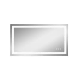 Boyel Living - 30 in W x 55 in L Rectangular Frameless Wall Bathroom Vanity Mirror with Front and Backlit and Anti Fog