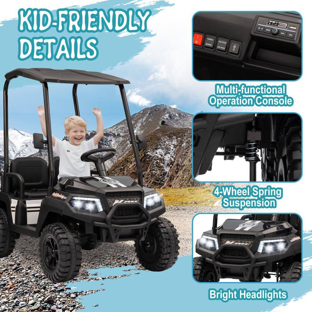 KID-FRIENDLY DETAILS

- Multi-functional Operation Console
- 4-Wheel Spring Suspension
- Bright Headlights