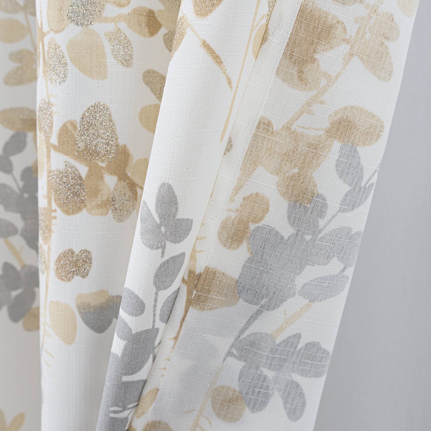 Alt View 1. Olivia Gray - Olivia Gray 100% Polyester 140 GSM Aiden Printed Textured Grommet Curtain Panel 54" x 84" Taupe - Taupe.