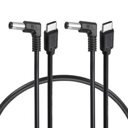 Unique Bargains - USB C to DC Power Cable, 15V 3A 45W, 5.5x2.1mm, PD Trigger for Laptop/Monitor/Security Camera, 2pcs - Black