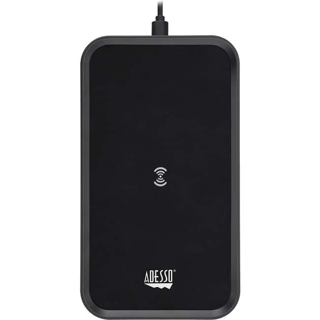 Adesso - 10W Max Qi-Certified 3-Coil Wireless Charging Pad - 5 V DC, 9 V DC Input - Input connectors: USB - Overcharge - White