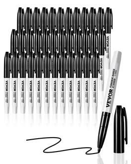 VEVOR - Permanent Markers, 36 Pack Black Permanent Marker Set, Quick Drying & Fade Resistant, Fine Point Markers for Wood - Gray + Black