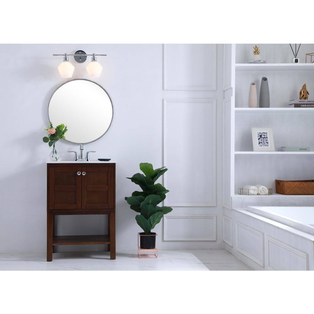 Living District - Gene 2 light Wall sconce - Chrome And Frosted White Glass price history on PriceWatchPro
