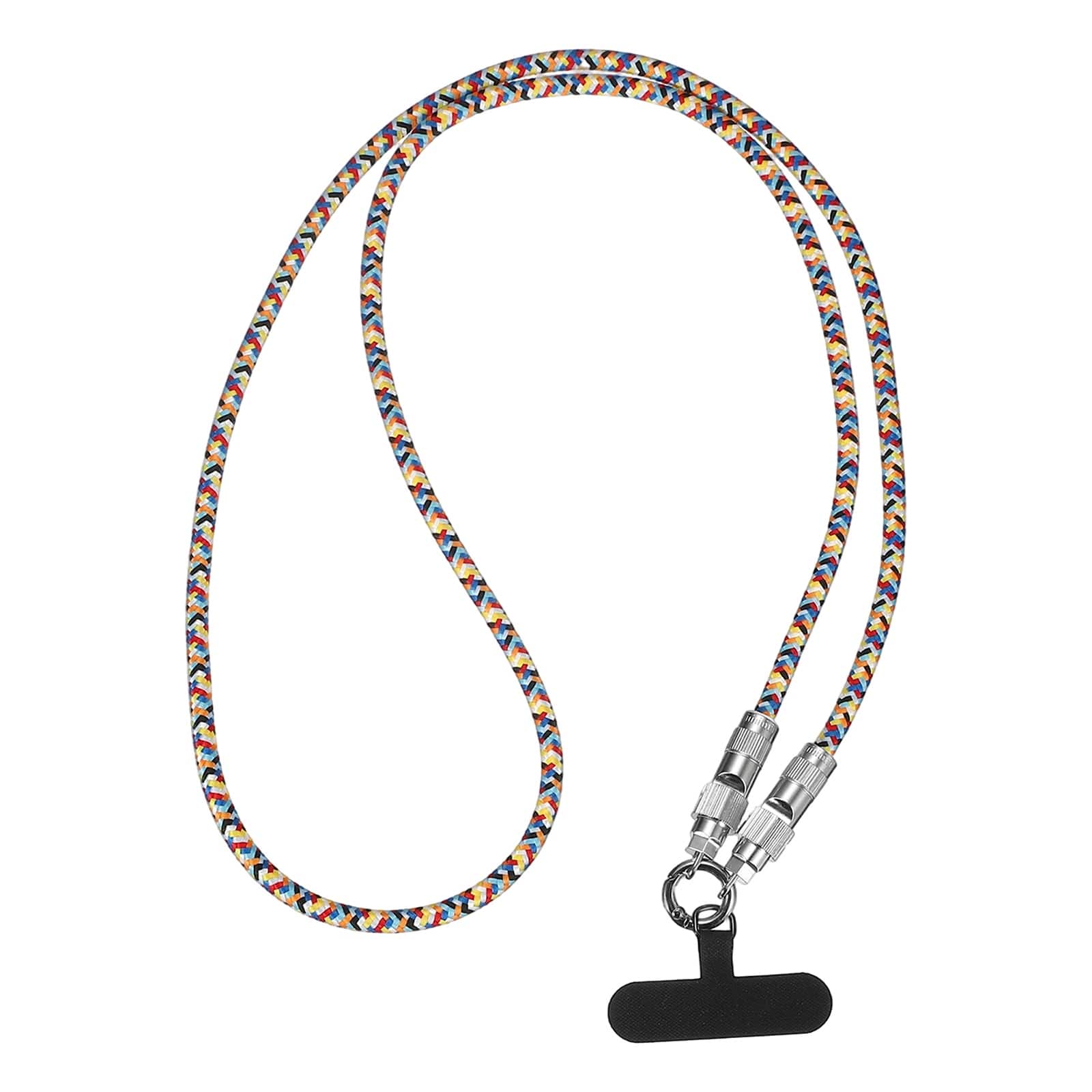 Unique Bargains - 47" 2-in-1 Data Transfer Cord Phone Crossbody Wrist Strap with USB-C to USB-C Fast Charging Cable - Colorful