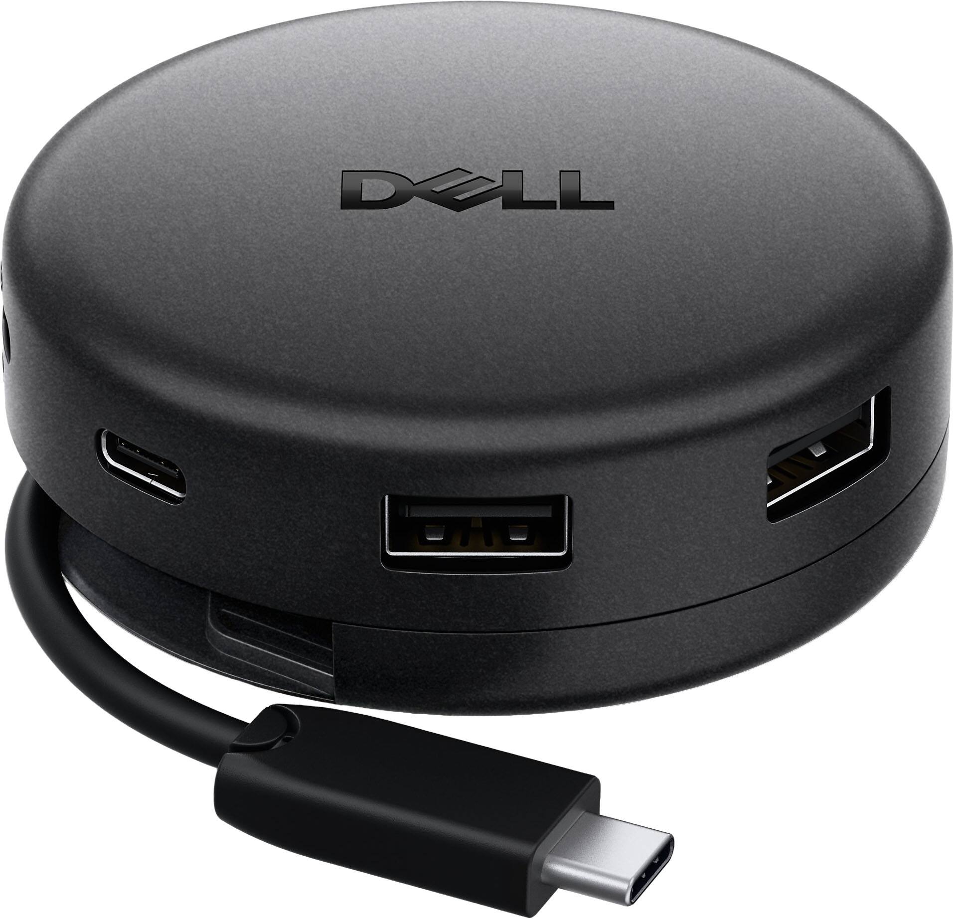 Back. Dell - Pro DA326 7-in-1 USB-C Universal Multiport Travel Hub - Black.