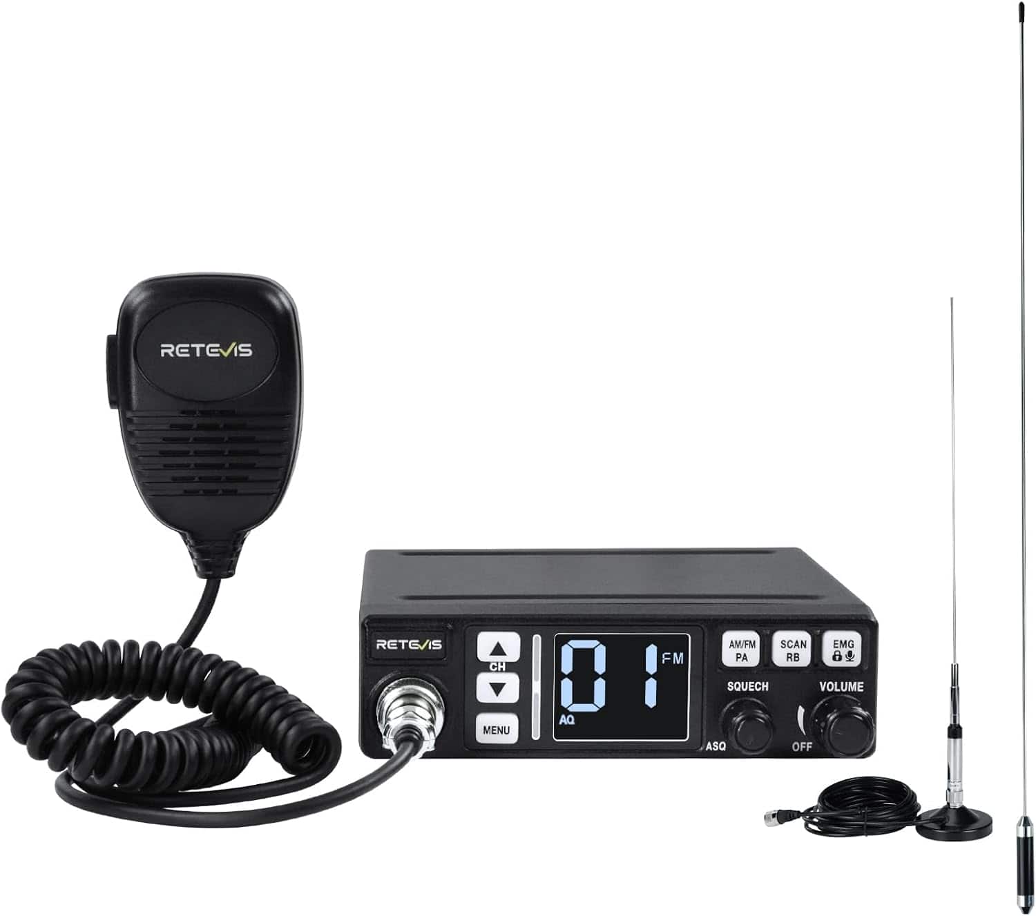Retevis - MB3 40-Channel AM/FM CB Radio Kit with Antenna, CB Radio for Truck | Full Set of Fixed-Mount Kit, ANL Noise Redu - Black price history on PriceWatchPro