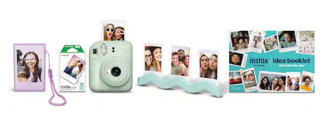 A FULFILM mini | FUJIFILM - a instax mini 12 Whilinge & Thural - instax idea booklet I FUJIFILM don't just take, give." 10 instax mini SHEETS TRS
