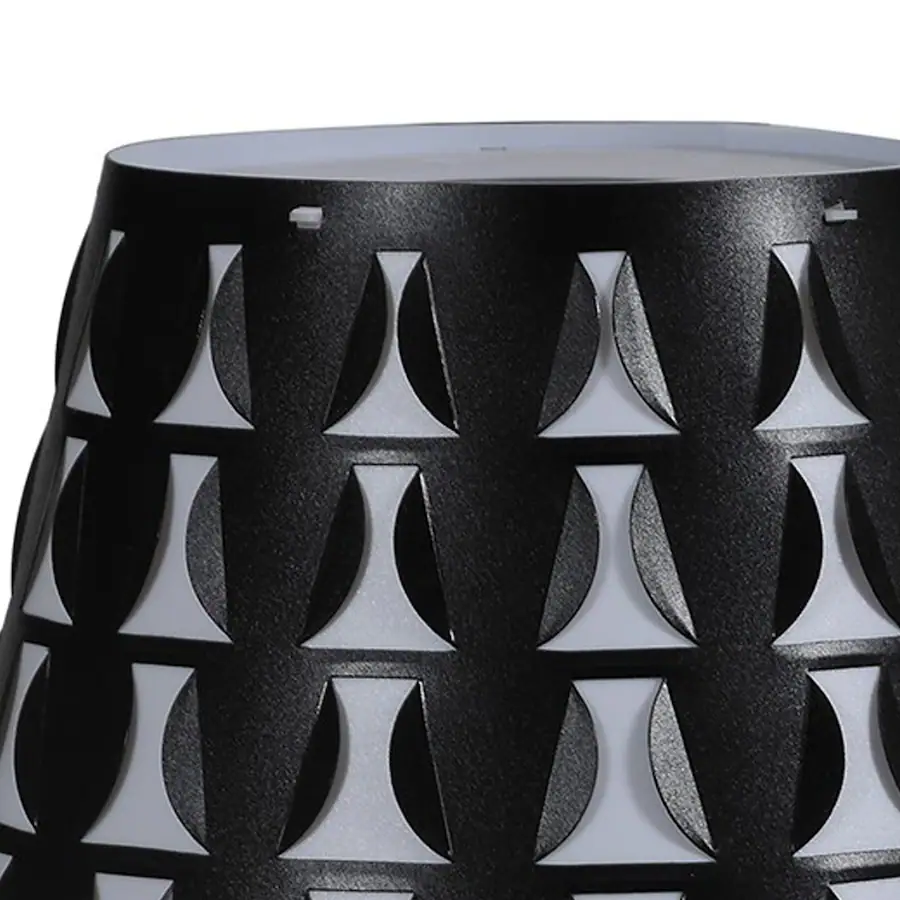 Table Top Lamp Pattern Manhattan Lane Plastic Shade Metal Table Lamp with Open Clover Base ...