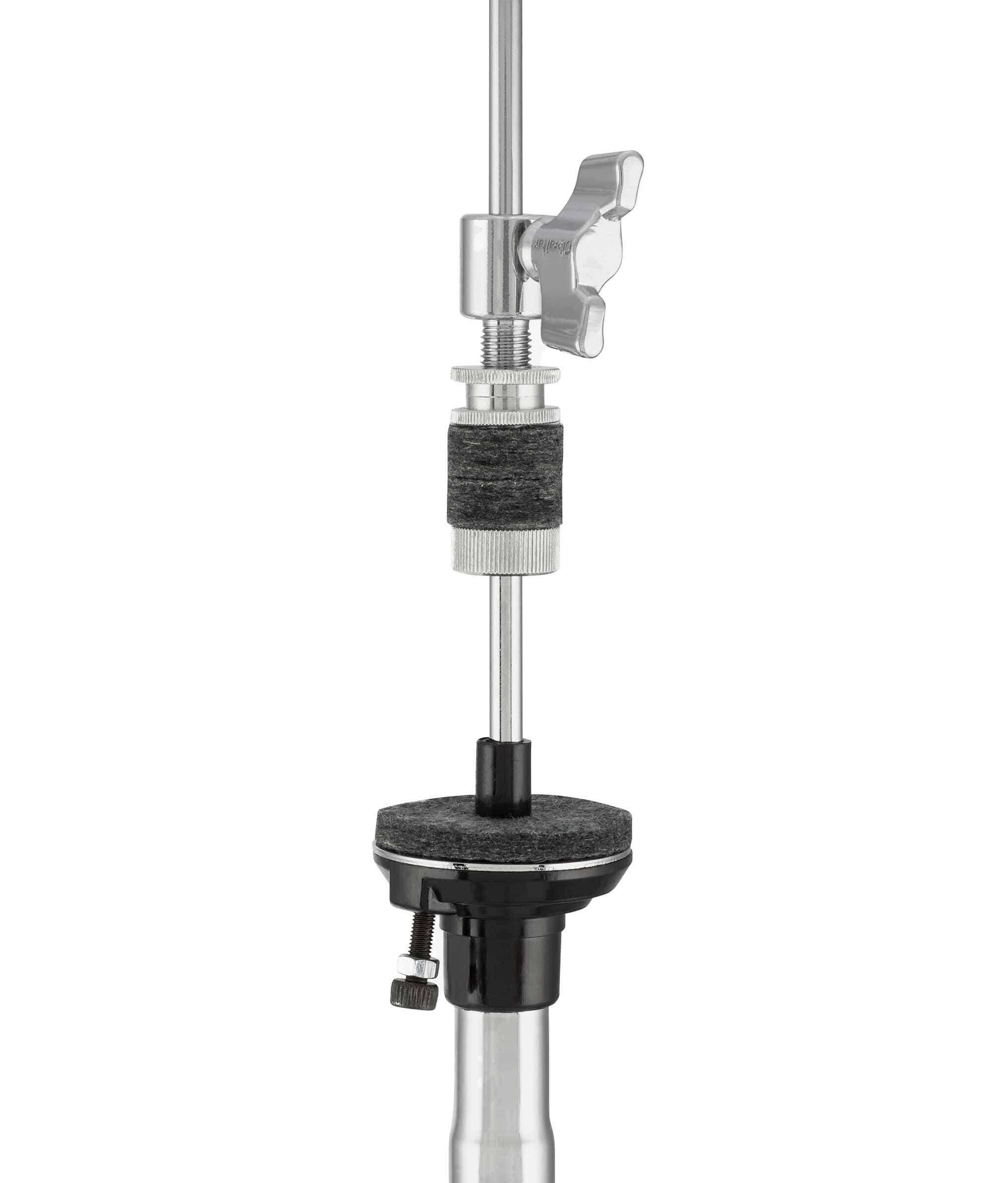 Angle. Gibraltar Hardware - 5707 Medium Weight Double Braced Hi-Hat Stand Percussion Chrome Set Hardware,Chain Drive w/ Adjustable Tension Footboard.