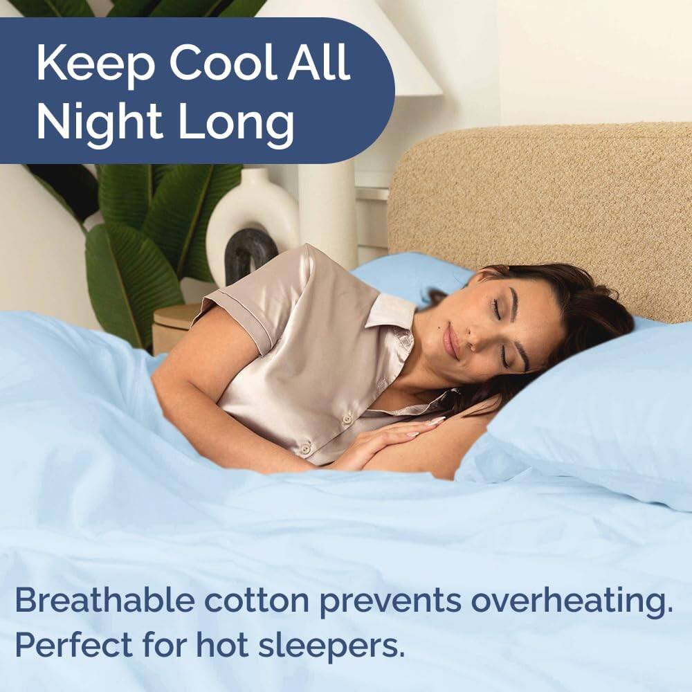 Keep Cool All Night Long

Breathable cotton prevents overheating. Perfect for hot sleepers.