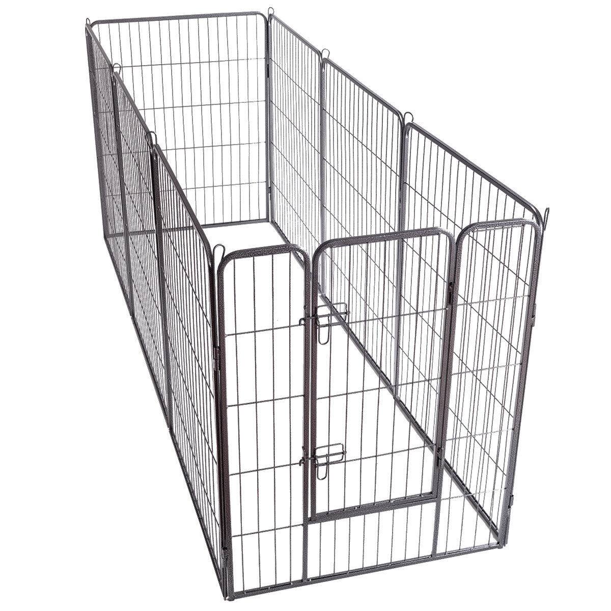 Alt View 5. Gymax - Gymax 40'' 8 Metal Panel Heavy Duty Pet Playpen Dog Exercise Pen Cat Fence Safety Gate.