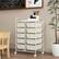 Alt View 8. Costway - 10 Drawer Storage Cart Utility Rolling Trolley Kitchen Office Organizer - White.