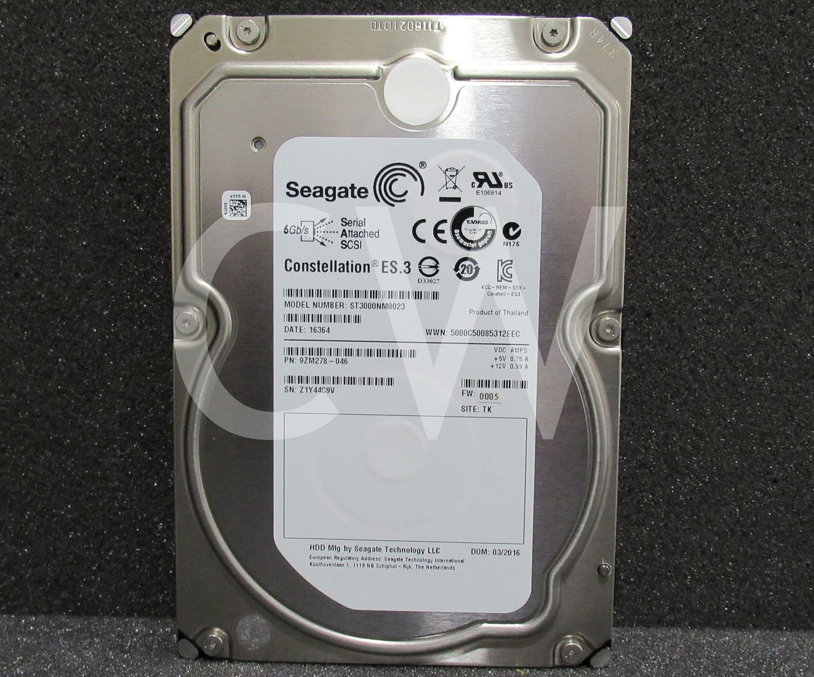 Seagate - ST3000NM0023 9ZM278 3TB 7.2K RPM 6Gb/s 3.5" SAS Server HDD Hard Drive (NOT FOR HOME PC!)