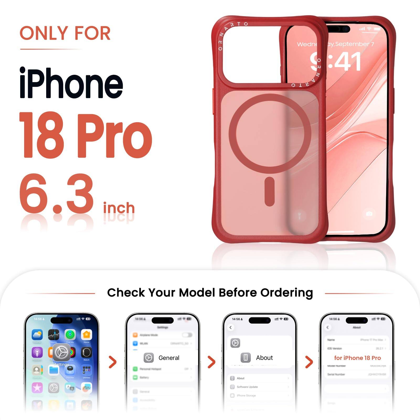 ONLY FOR iPhone 18 Pro 6.3 inch

Check Your Model Before Ordering

About
Software Update
iPhone Storage

for iPhone 18 Pro