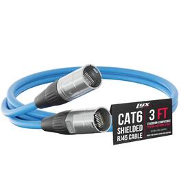 Lyxpro - 3 Feet Shielded CAT6 Ethercon Cable, Male to Male, Pro Audio & Lighting RJ45 Cable - Blue
