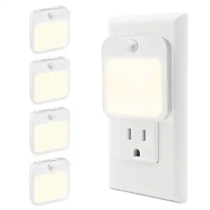 Front. Viviendo - Plug-In Motion Sensor Night Light, Dusk-to-Dawn LED with Stepless Dimming, Energy-Saving.