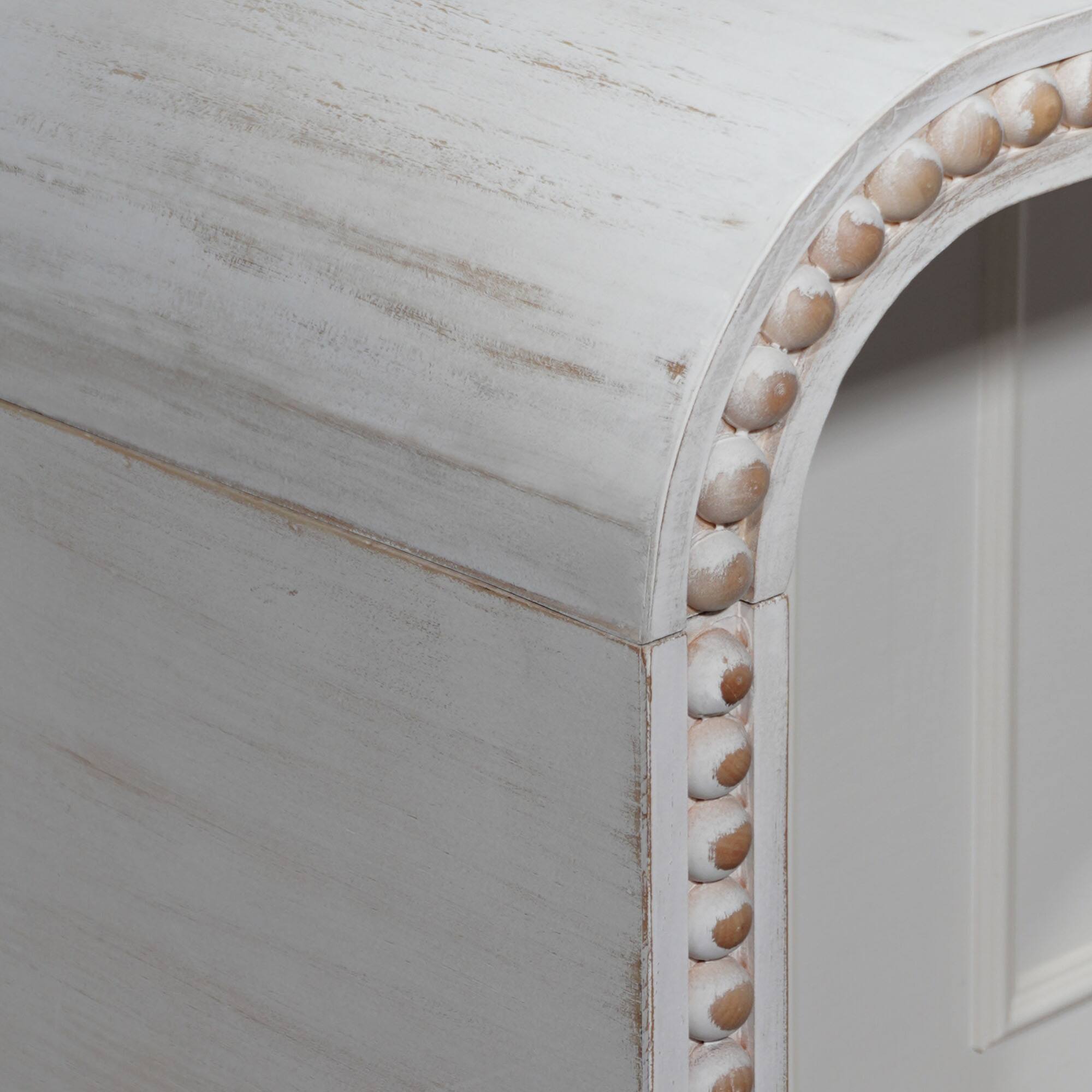 Alt View 6. GOODSILO - Elegant Curved Waterfall Console Table with Wood Bead Detailing for Entryway Hallway Living Room - Antique White.