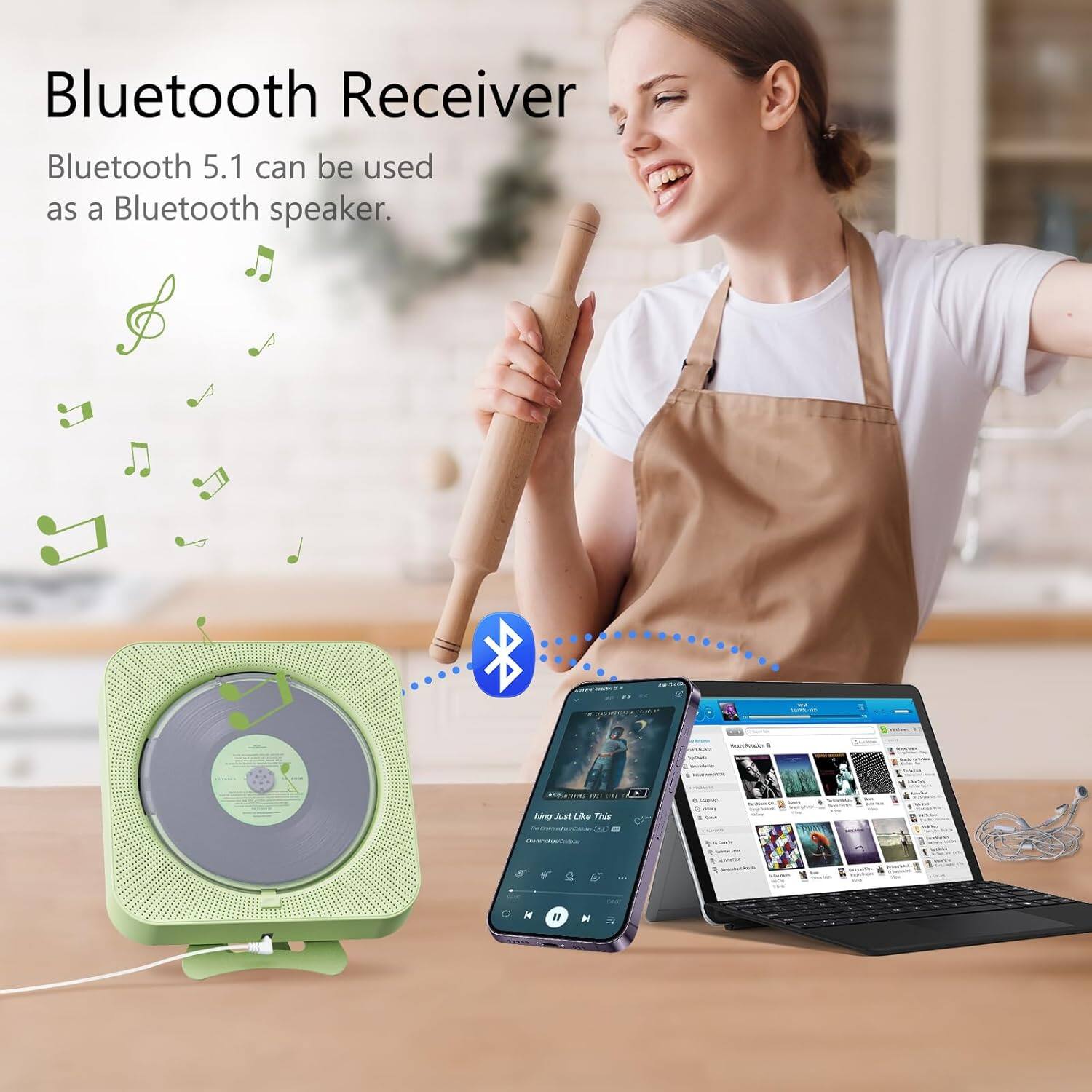 Bluetooth Receiver  
Bluetooth 5.1 can be used as a Bluetooth speaker.