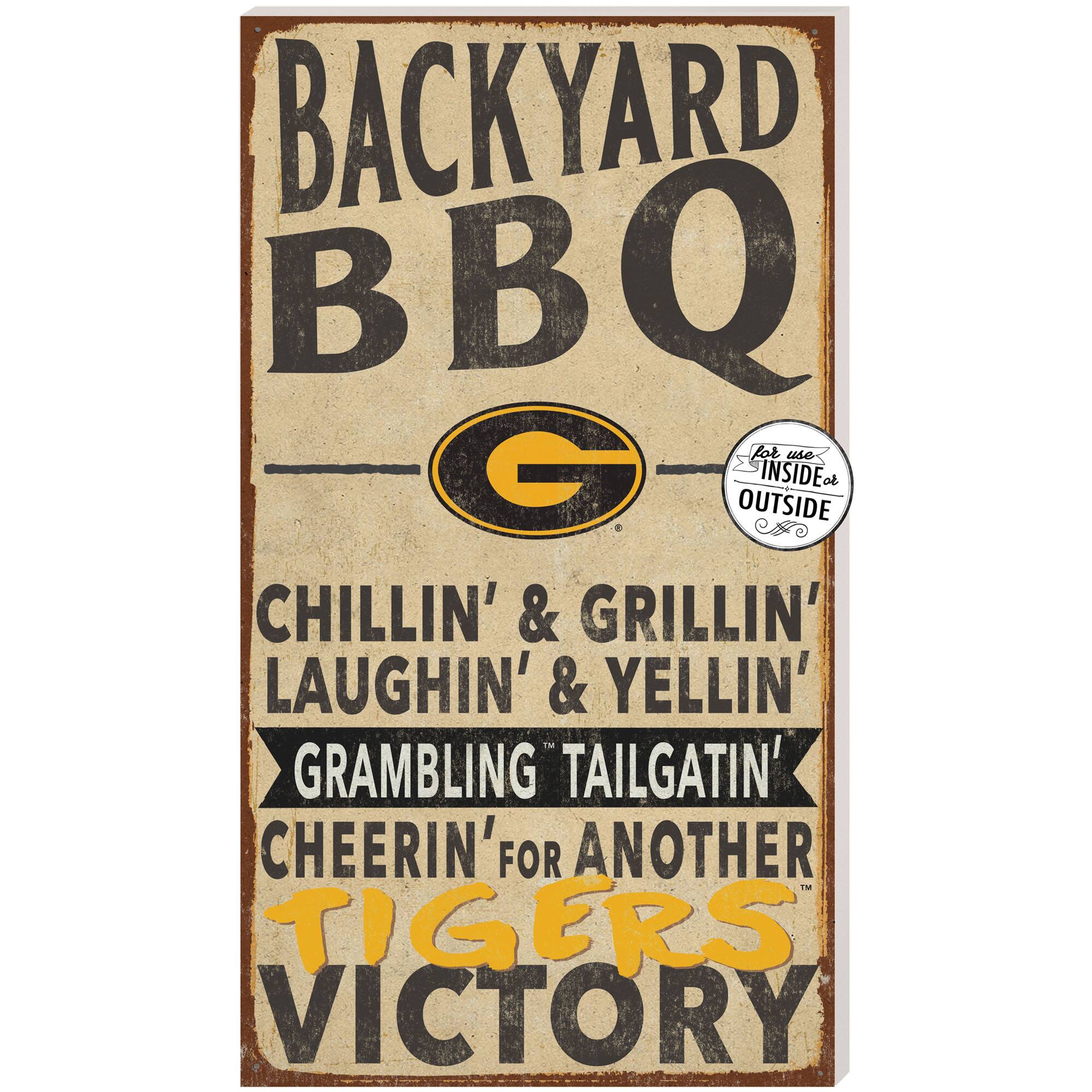 Grambling Tigers 11'' x 20'' Indoor/Outdoor BBQ Sign