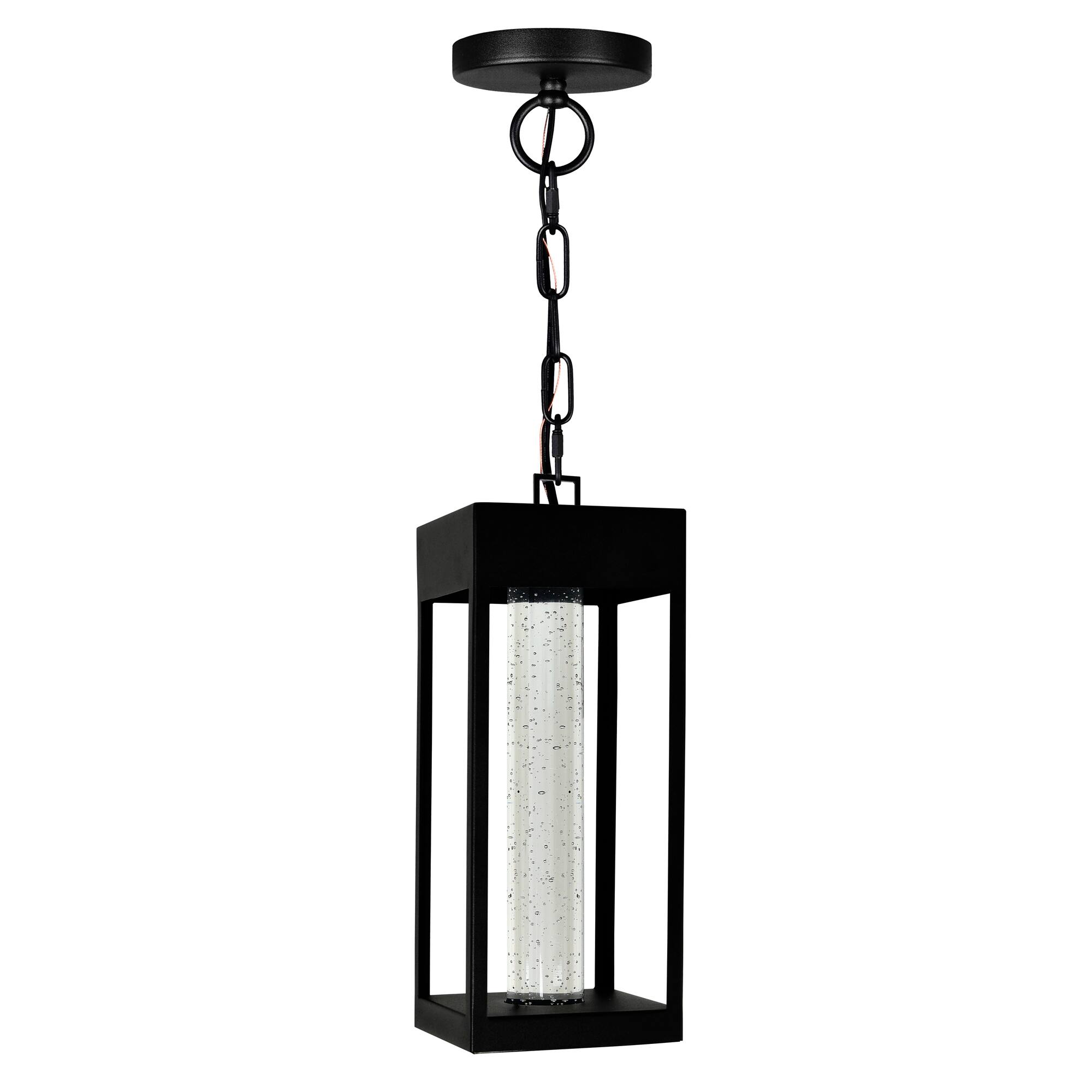 Alt View 1. CWI Lighting - Rochester LED Integrated Black Outdoor Ceiling Light - Black.