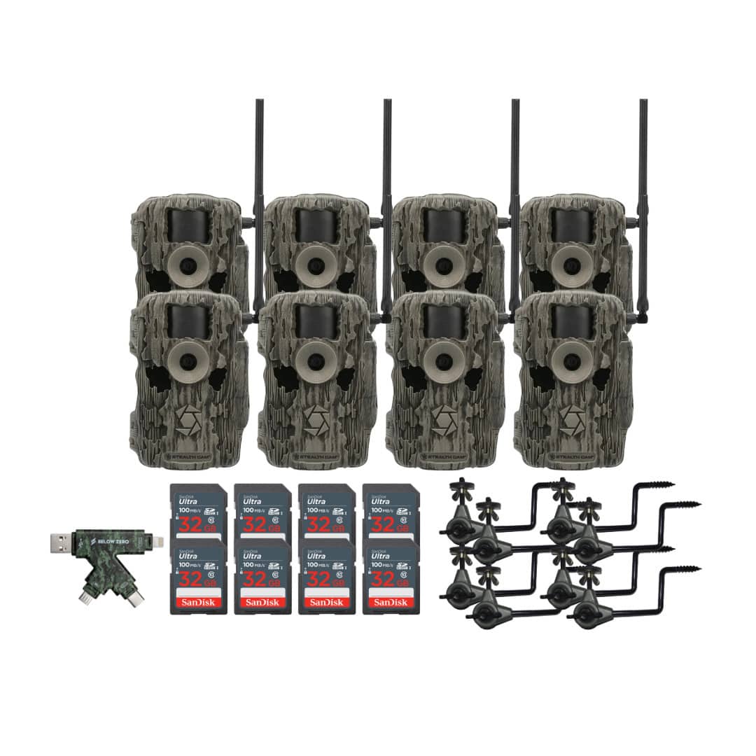 Stealth Cam - (Eight) Fusion MAX Dual Sim 36MP Trail Camera bundle