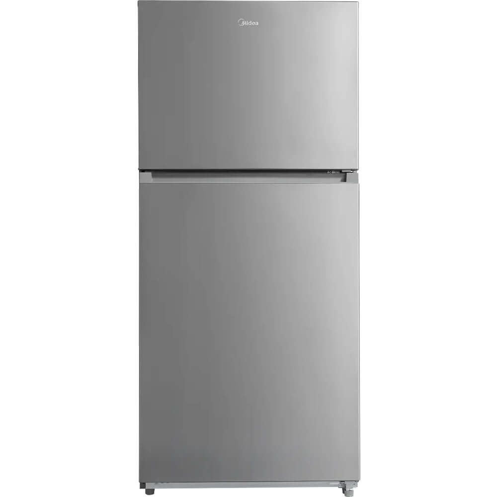 Front. Midea - Midea MRT18D3BST 18 Cu. Ft. Stainless Garage Ready Top Freezer Refrigerator - Stainless.
