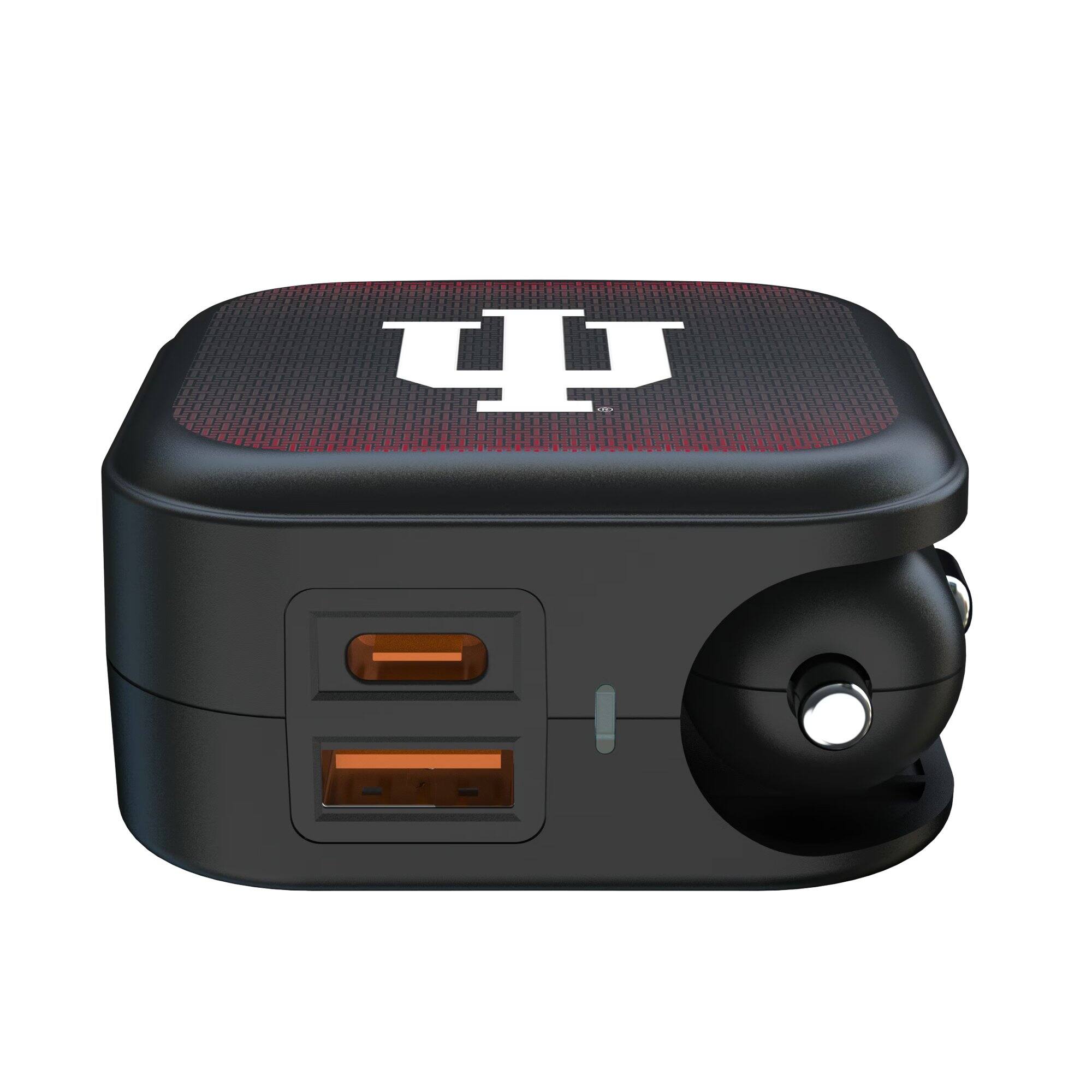 Alt View 1. Keyscaper - Indiana Hoosiers 2-in-1 USB A/C Charger - Black.