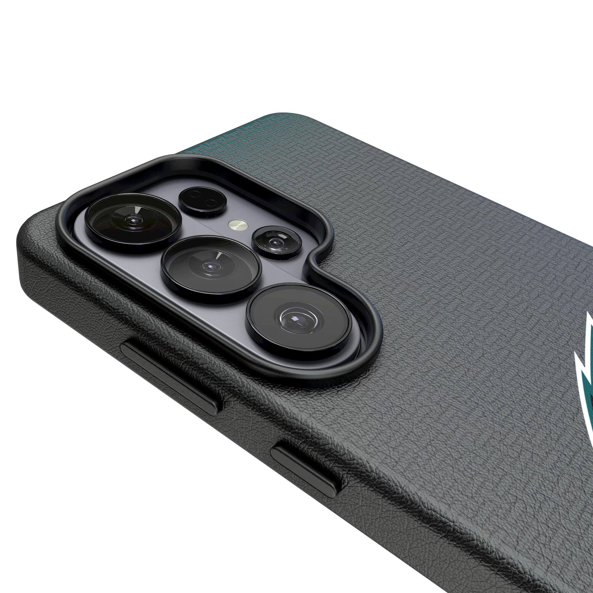 Alt View 2. Keyscaper - Philadelphia Eagles Linen Galaxy Magnetic Bump Case - S24 Ultra - Black.